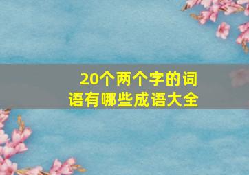 20个两个字的词语有哪些成语大全