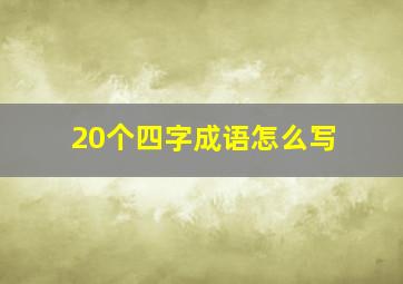 20个四字成语怎么写