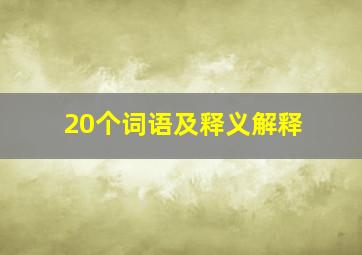 20个词语及释义解释