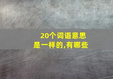 20个词语意思是一样的,有哪些