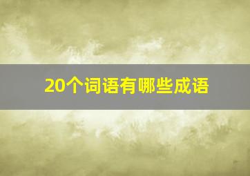 20个词语有哪些成语