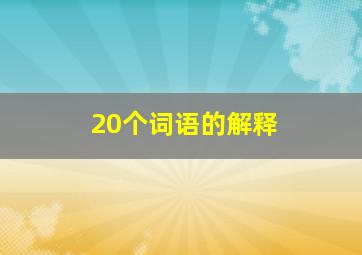 20个词语的解释