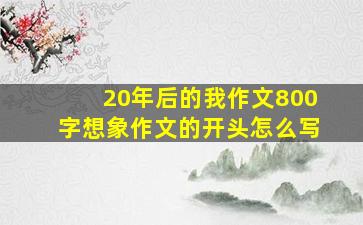 20年后的我作文800字想象作文的开头怎么写