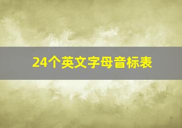 24个英文字母音标表