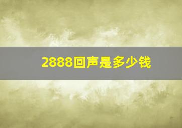 2888回声是多少钱