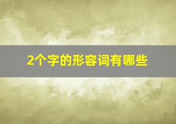 2个字的形容词有哪些