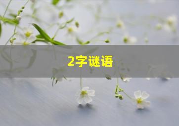 2字谜语