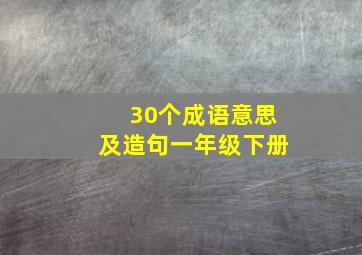 30个成语意思及造句一年级下册