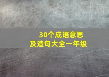 30个成语意思及造句大全一年级