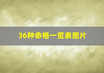 36种命格一览表图片