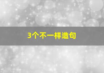 3个不一样造句