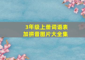 3年级上册词语表加拼音图片大全集