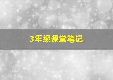 3年级课堂笔记