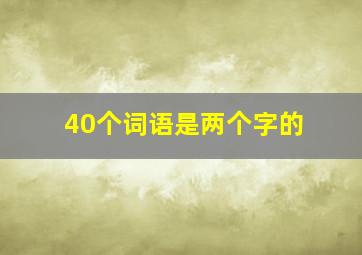 40个词语是两个字的