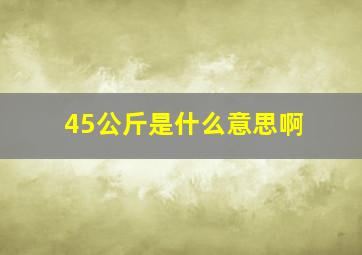 45公斤是什么意思啊