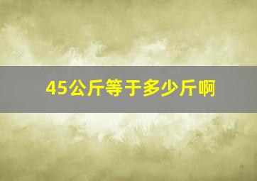 45公斤等于多少斤啊