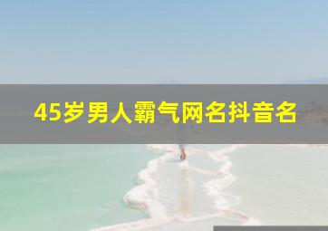 45岁男人霸气网名抖音名