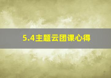 5.4主题云团课心得