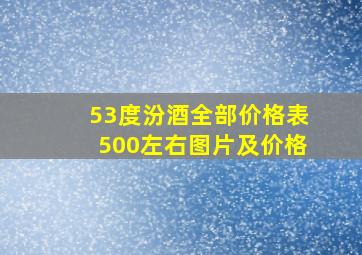 53度汾酒全部价格表500左右图片及价格