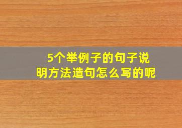 5个举例子的句子说明方法造句怎么写的呢