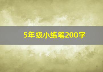 5年级小练笔200字