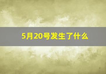 5月20号发生了什么