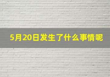 5月20日发生了什么事情呢