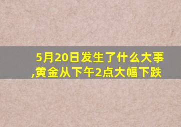 5月20日发生了什么大事,黄金从下午2点大幅下跌