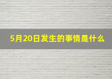 5月20日发生的事情是什么