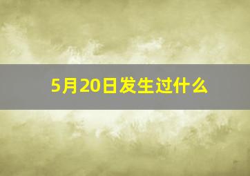 5月20日发生过什么