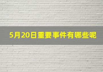 5月20日重要事件有哪些呢