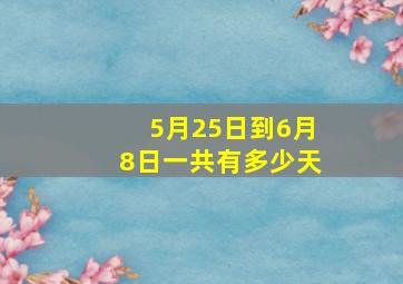 5月25日到6月8日一共有多少天