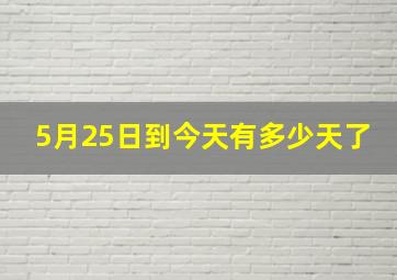 5月25日到今天有多少天了