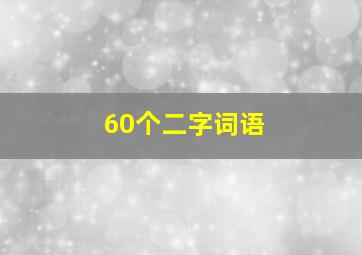 60个二字词语