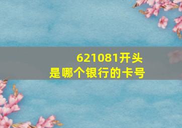 621081开头是哪个银行的卡号