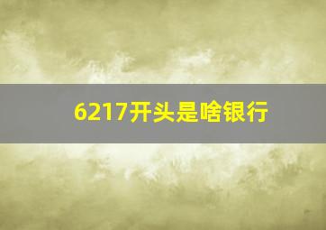 6217开头是啥银行