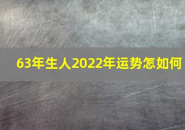 63年生人2022年运势怎如何