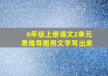 6年级上册语文2单元思维导图用文字写出来