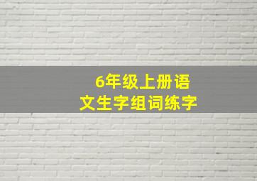 6年级上册语文生字组词练字