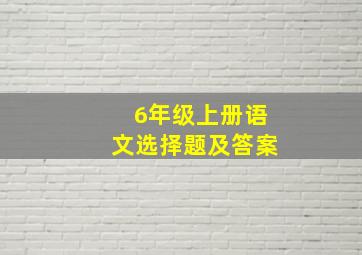 6年级上册语文选择题及答案