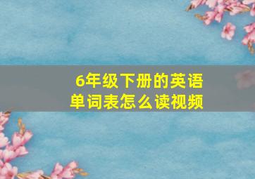 6年级下册的英语单词表怎么读视频