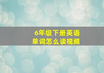 6年级下册英语单词怎么读视频