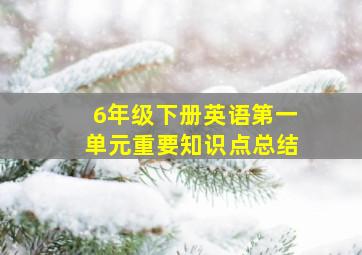 6年级下册英语第一单元重要知识点总结