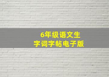 6年级语文生字词字帖电子版