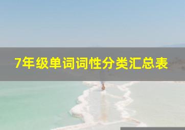 7年级单词词性分类汇总表