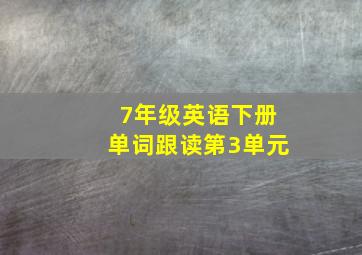 7年级英语下册单词跟读第3单元