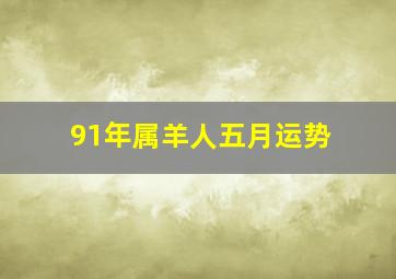 91年属羊人五月运势