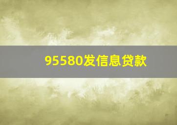 95580发信息贷款