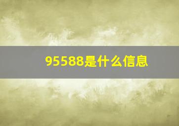 95588是什么信息