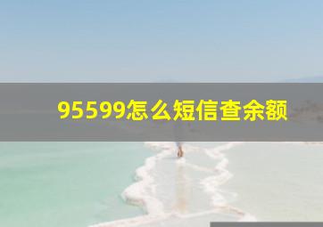 95599怎么短信查余额